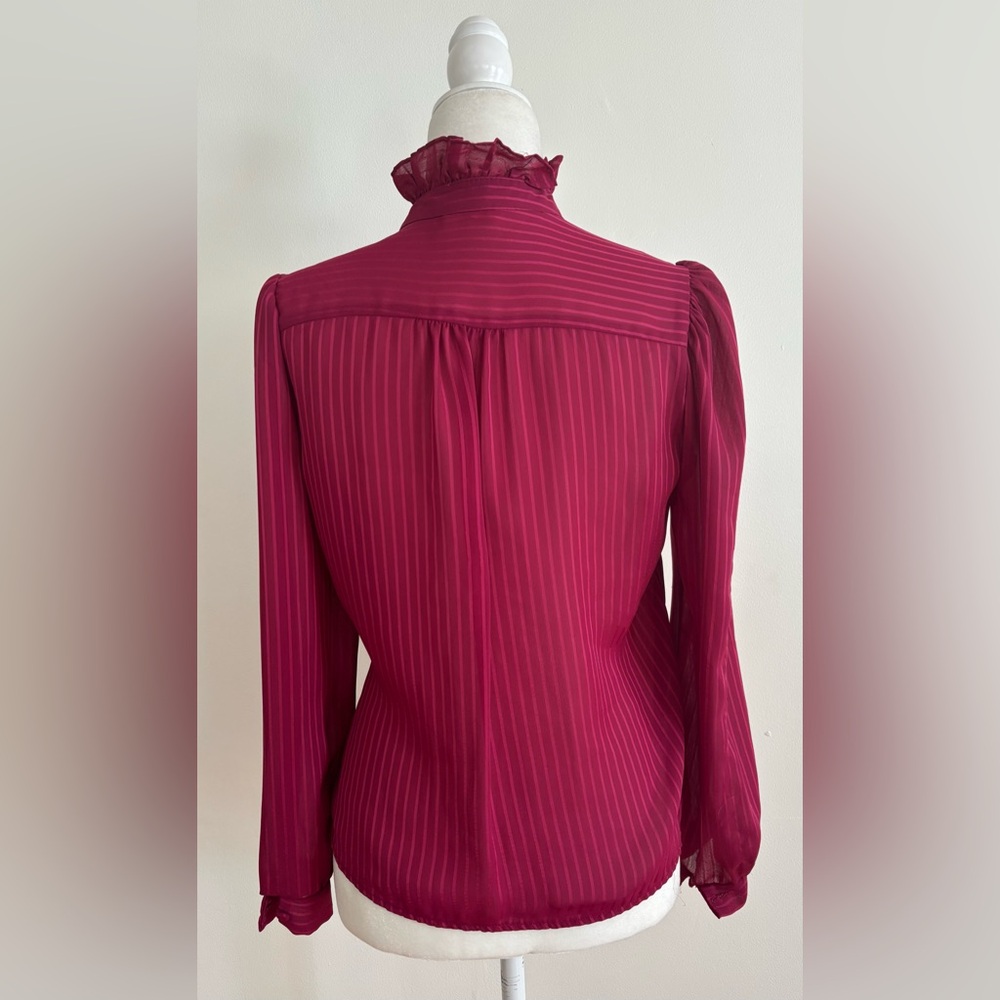 Vintage At Once Scarf collared blouse  Bow Detail size small - Picture 10 of 12